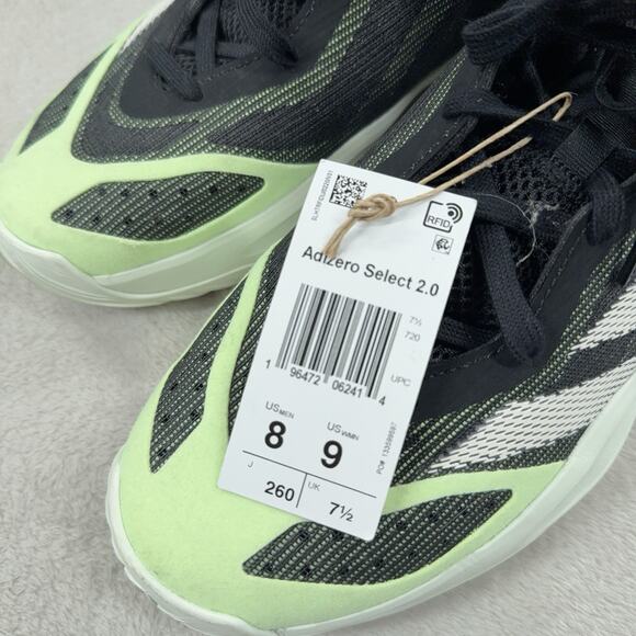Adidas Adizero Select 2.0 Core Black Cloud White Green Spark Size 8 - Picture 7 of 7